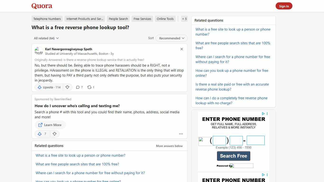 What is a free reverse phone lookup tool? - Quora